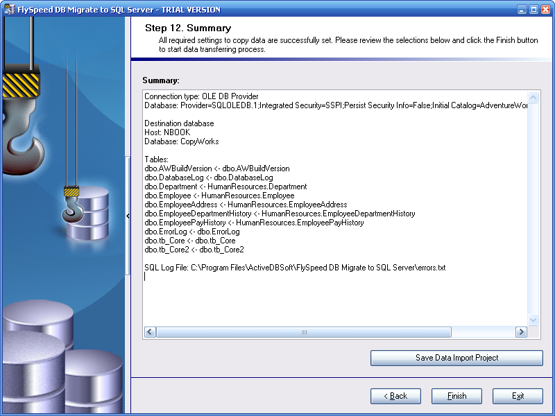 Saving Data Import Project for Future Use