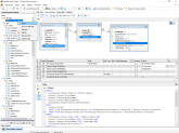 Combined visual query building with direct SQL text editing